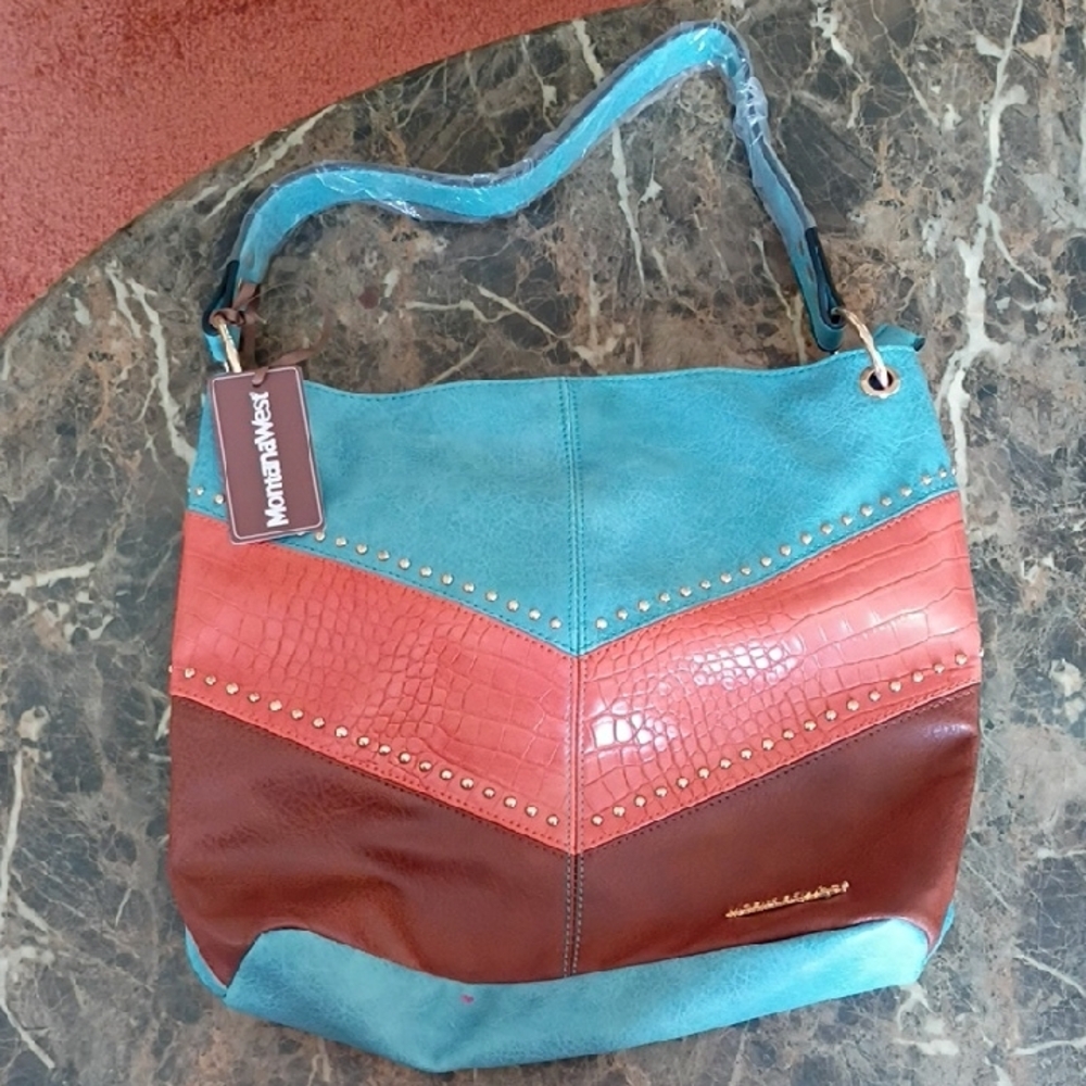 Montana West Teal and Brown Women's Bag
